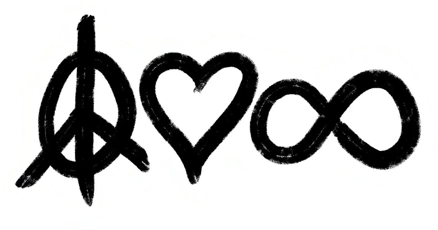 Peace Love Infinity logo.