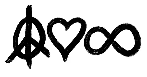 Peace Love Infinity logo.
